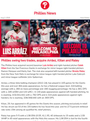 Email Inspiration from Philadelphia Phillies