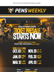 Email Inspiration from Pittsburgh Penguins