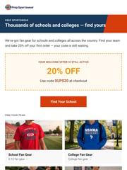 Email Inspiration from Prep Sportswear