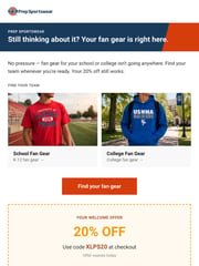 Email Inspiration from Prep Sportswear
