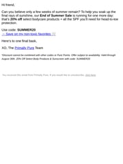 Email Inspiration from Primally Pure
