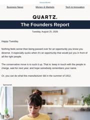 Email Inspiration from Quartz Founders Report
