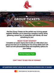 Email Inspiration from Red Sox Ticket Office
