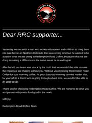 Email Inspiration from Redemption Road Coffee