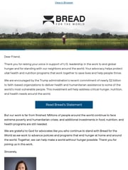 Email Inspiration from Rev. Heather Taylor, Bread for the World