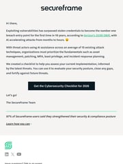 Email Inspiration from Secureframe Team