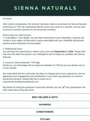 Email Inspiration from Sienna Naturals