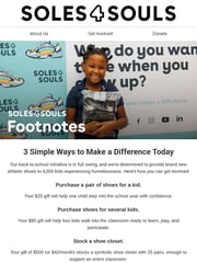 Email Inspiration from Soles4Souls