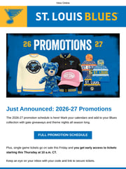 Email Inspiration from St. Louis Blues