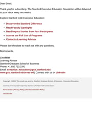 Email Inspiration from Stanford GSB — Executive Education
