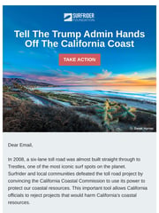 Email Inspiration from Surfrider Foundation