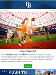 Email Inspiration from Tampa Bay Rays Ticket Guide