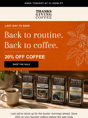 Email Inspiration from Thanksgiving Coffee
