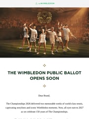 Email Inspiration from The AELTC, Wimbledon