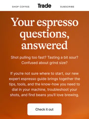 Email Inspiration from Trade Coffee