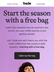 Email Inspiration from Trade Coffee