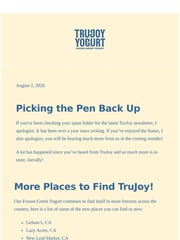 Email Inspiration from TruJoy Yogurt