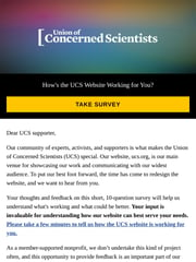 Email Inspiration from Union of Concerned Scientists