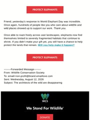 Email Inspiration from Wildlife Conservation Society