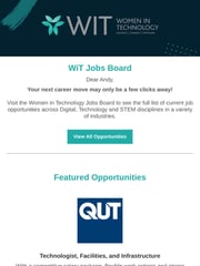 Email Inspiration from WiT Jobs Board