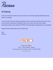 Email Inspiration from your friends at Recess