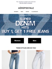 Email Inspiration from Aéropostale Back to School Deals