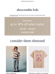 Email Inspiration from a&f kids