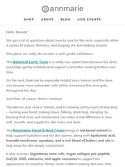 Email Inspiration from Annmarie Skin Care