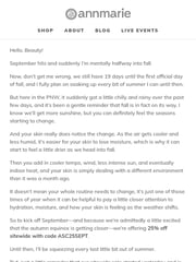 Email Inspiration from Annmarie Skin Care