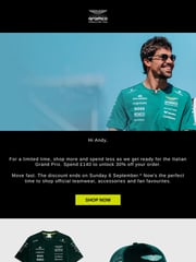 Email Inspiration from Aston Martin Aramco Formula One™ Team