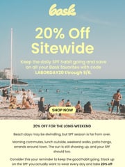 Email Inspiration from Bask Suncare