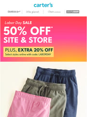 Email Inspiration from carter's labor day