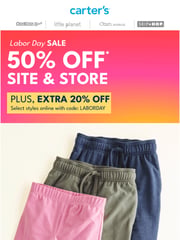 Email Inspiration from carter's labor day