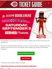 Email Inspiration from Cincinnati Reds