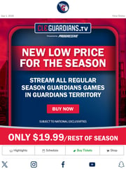 Email Inspiration from Cleveland Guardians