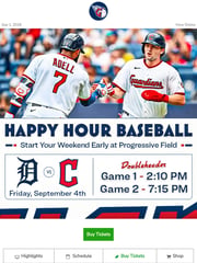 Email Inspiration from Cleveland Guardians
