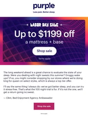 Email Inspiration from Clint at Purple