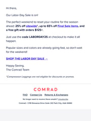 Email Inspiration from Comrad