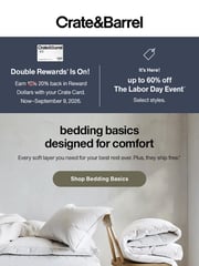 Email Inspiration from Crate & Barrel