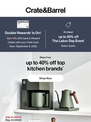 Email Inspiration from Crate & Barrel SALE