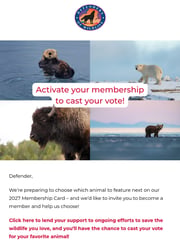 Email Inspiration from Defenders of Wildlife