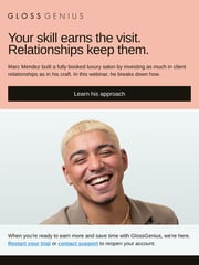 Email Inspiration from GlossGenius Team