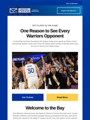 Email Inspiration from Golden State Warriors