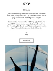 Email Inspiration from goop