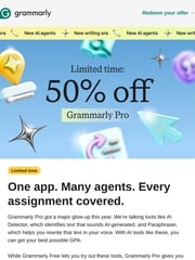 Email Inspiration from Grammarly