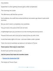 Email Inspiration from Harbor & Thorne
