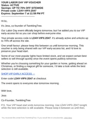 Email Inspiration from Jess from TwinklingTree