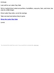 Email Inspiration from Levoit