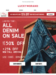 Email Inspiration from Lucky Jeans