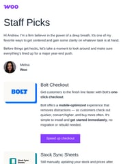 Email Inspiration from Melisa at Woo